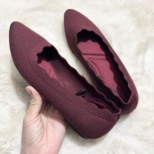 Seychelles wine maroon red slip on pointed flats Size 7